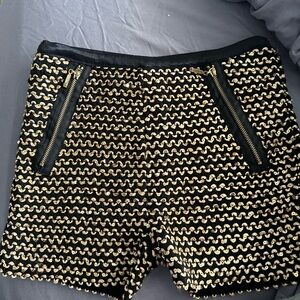 A’gaci sparkle with gold sequin black shorts size small NWT